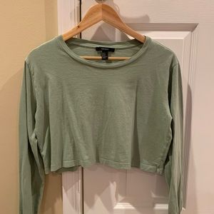 Green Forever 21 Cropped Long Sleeve Size Medium